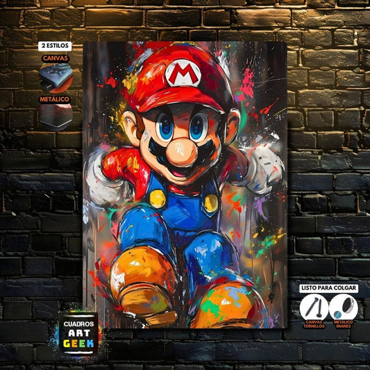 Mario Bross Arte Digital Cuadro Juego Niño