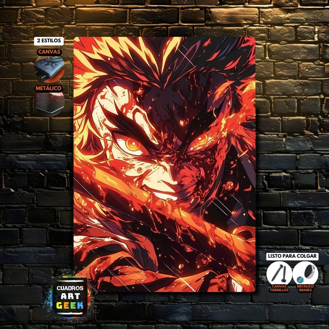 Rengoku cuadro anime Demon Slayer - AI