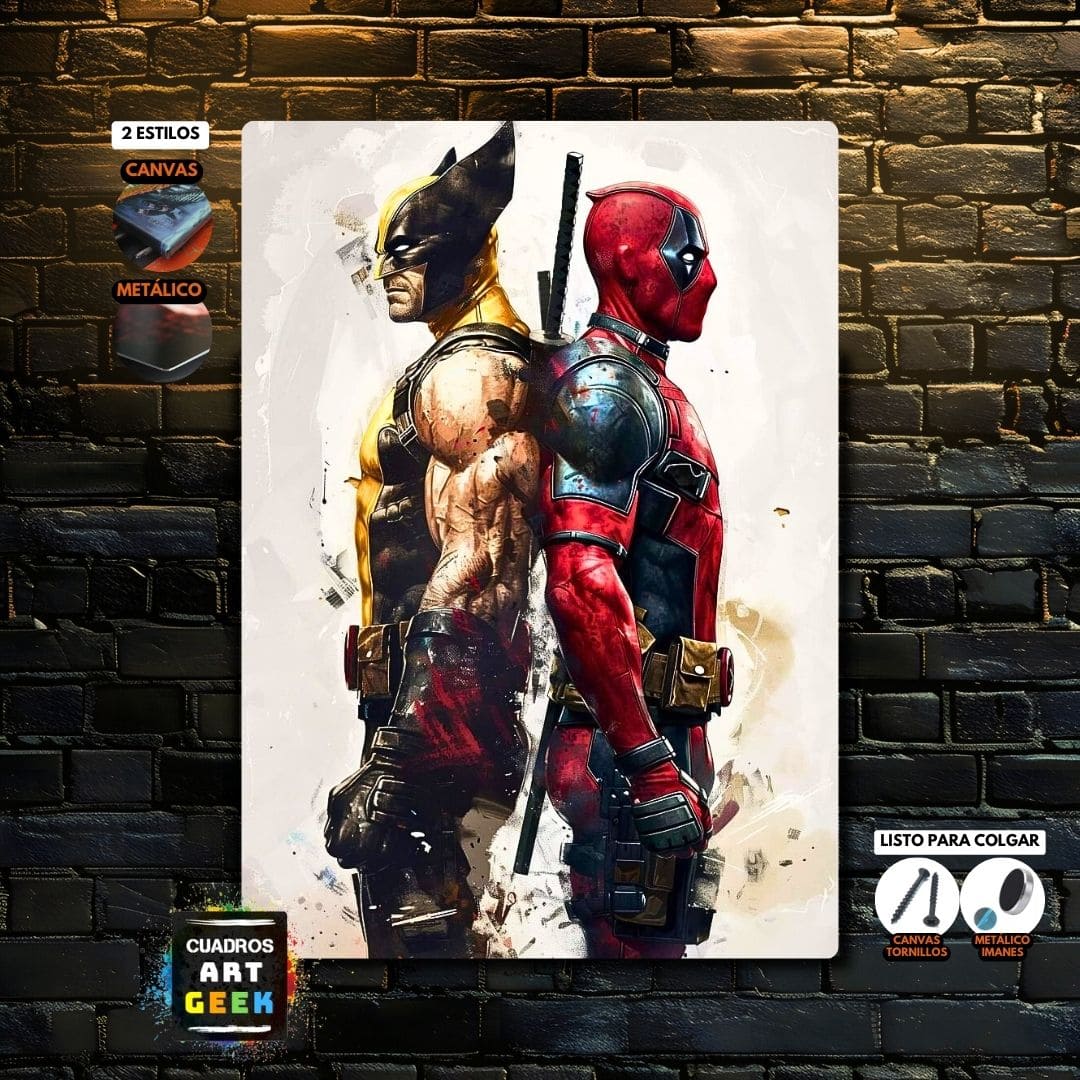 Deadpool & Wolverine cuadro Marvel Dc Comics - AI