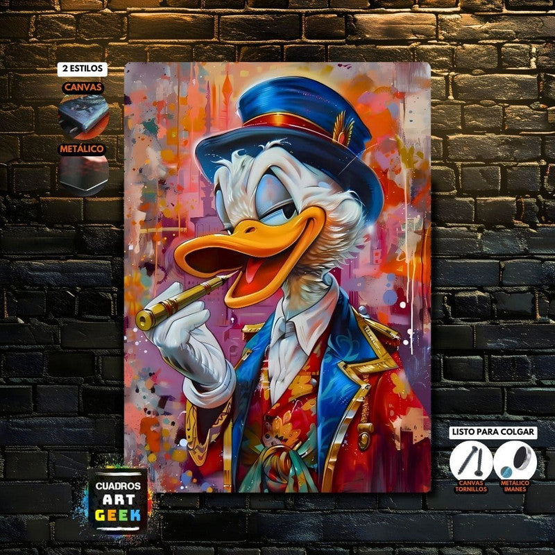 Pato Donald Dinero Cuadro Arte Digital