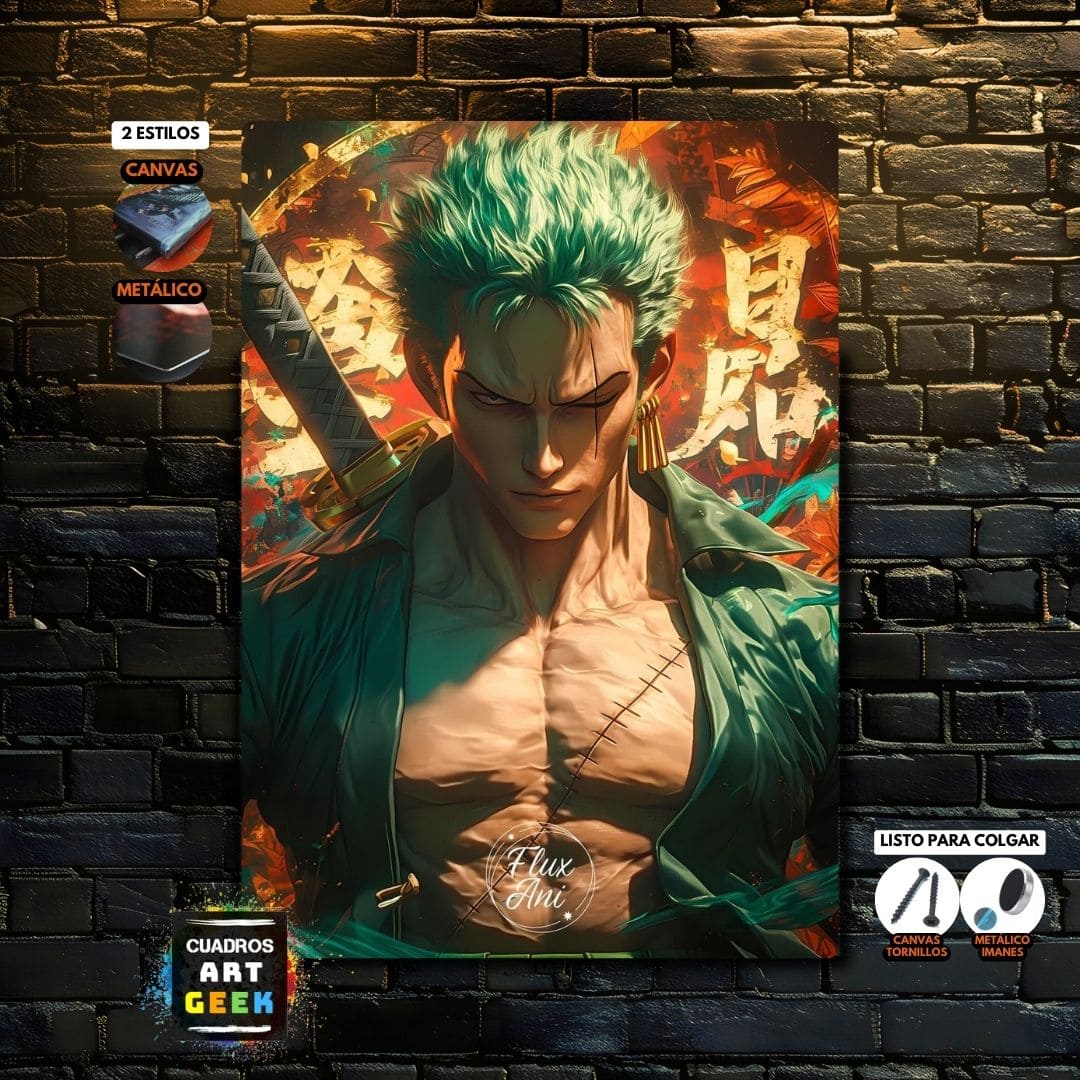 Zoro Cuadro anime One Piece - AI