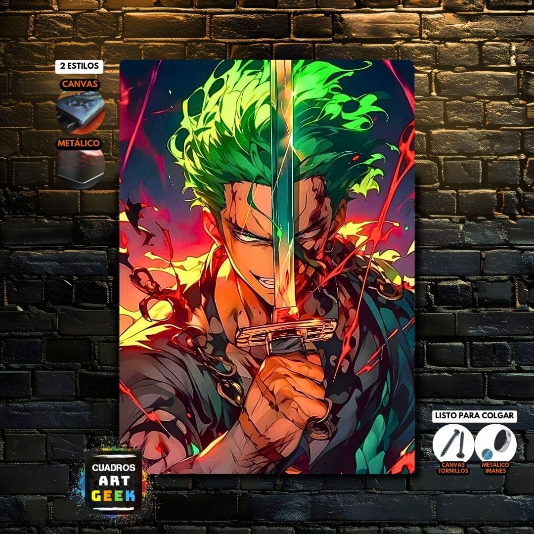 Zoro Cuadro anime One Piece - AI