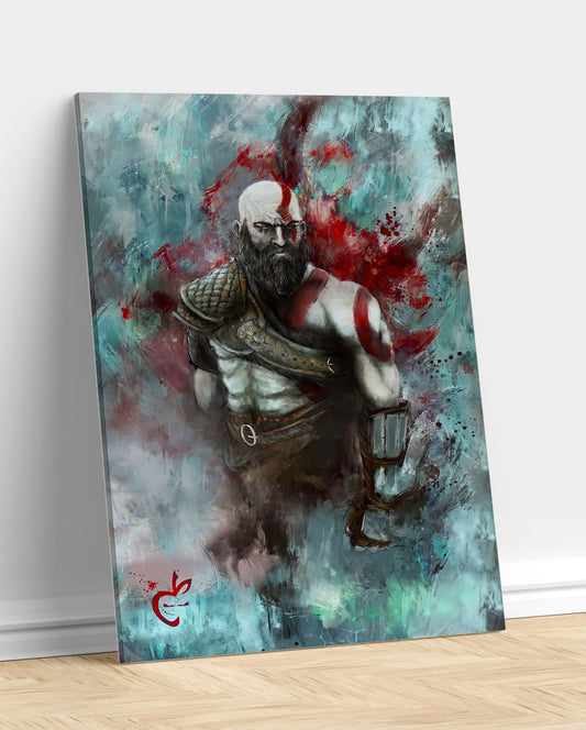Kratos God of War Estilo Pintura Juego Videojuegos
