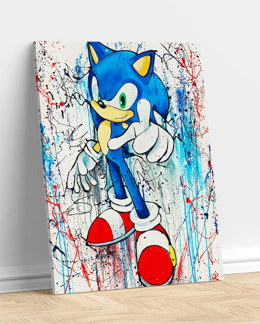 Sonic Estilo Pintura Juego Videojuegos