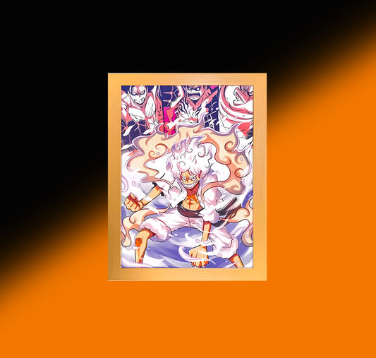 Cuadro luminoso 3D Luffi Gear 5 One Piece 02 23x17