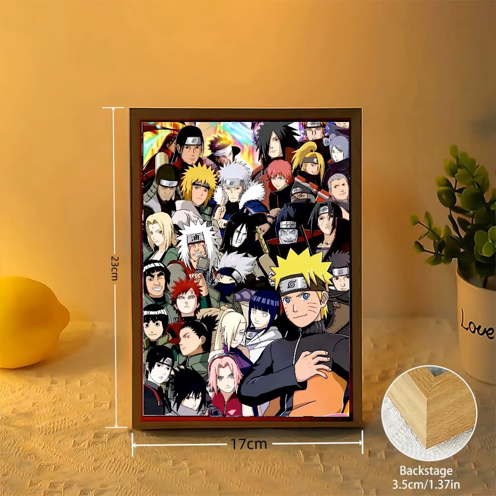 Naruto Shippuden cuadro luminoso 3D Anime 22x17