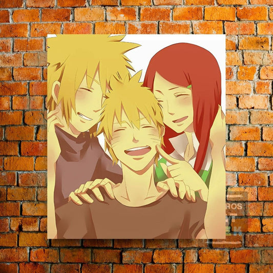 Familia Padre-Madre-Hijo Naruto Minato y Kushina anime
