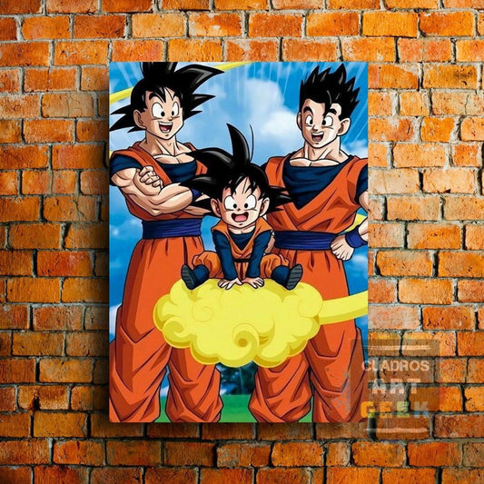 Familia Padre e Hijos Goku-Gohan-Gotem Dragon Ball Anime