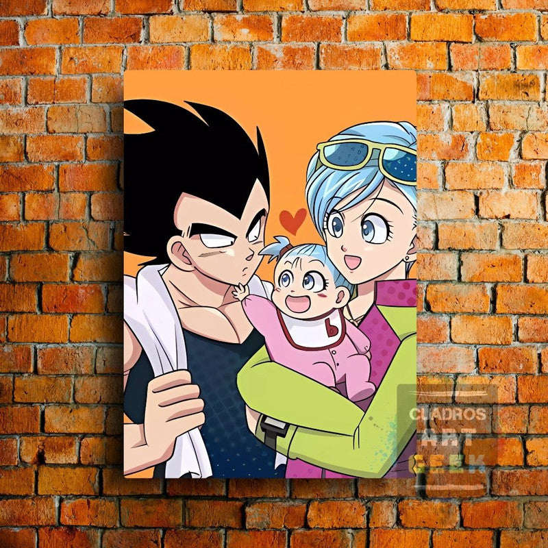Familia Padre-Madre-Hija Vegeta-Bulma-Bra Dragon Ball Anime