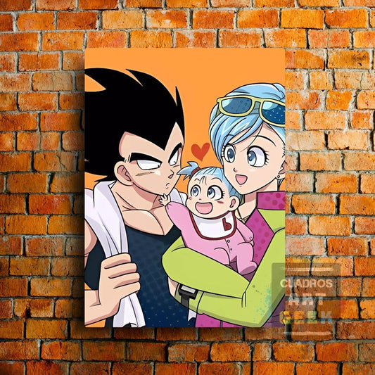 Familia Padre-Madre-Hija Vegeta-Bulma-Bra Dragon Ball Anime
